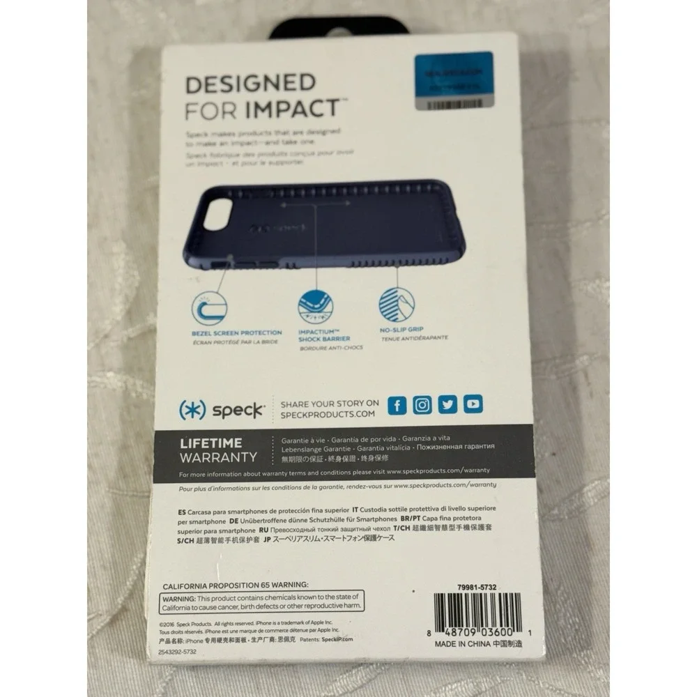 Speck iPhone Case Blue iPhone 7 Plus - Presidio Grip Super Skim